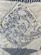 Blue and White Patchwork Quilt - 82" x 80"