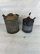 Two Metal Fuel/Oil Cans