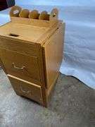 Wooden Filing Cabinet with Organizer and Slide-Out Table