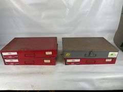 Four Bolt Bins with Assorted Bolts and Fasteners