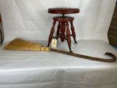 Piano Stool with Claw Feet & Berea College Broom