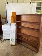 Wooden Bookshelf and Over the Window Shelf