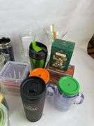 Mixed Lot of Drinking Glasses, Thermal Cups, and Home Goods