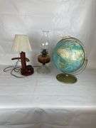Table Lamps and World Globe