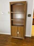 Wooden Bookcase with Cabinet Doors