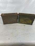 Two Military Metal Ammunition Storage Boxes