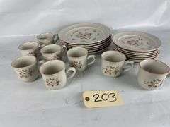 Country Ware Stoneware Dish Set - Plates, Saucers, Cups