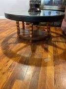 Wagon Wheel Coffee Table with Glass Top