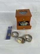 Jewelry Box with Costume Jewelry, Watches, and Necklace