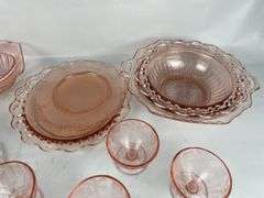 Pink Depression Glass Dishware Lot