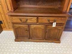 Wooden Hutch with Glass Doors