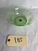 Uranium Green Depression Glass Bowl