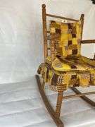 Wooden Children's Rocking Chair with Quilted Cushion