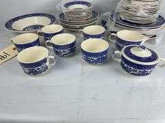 Willow Ware Blue and White China Set