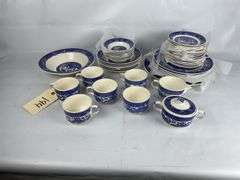 Willow Ware Blue and White China Set