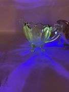 Uranium Glass Creamer and Sugar Bowl Set