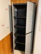 Grey Plastic Double Door Storage Cabinet