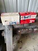 Pair of Wooden Sawhorses with Thrift-T Sawhorse Brackets