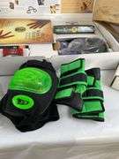 Mixed Lot: Bowling Ball, Roller Blades, Advertising Tins, & Fitness Items