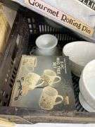Glassware Lot: Arlington Punch Bowl Set, Marble Rolling Pin, Mug Tree Set and More