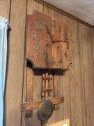 Wooden Wall Hanging Clock with Brass Pendulum