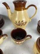 Stoneware Tea Set with Wheat Pattern