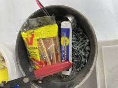 Mixed Lot of Shop Tools & Supplies: Staple Gun, First Aid Kit, Wet Stones & More
