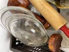 Kitchenware Lot with Punch Bowl, Plates, and Penguin Soda Holder