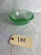 Uranium Green Ribbed Serving Bowl