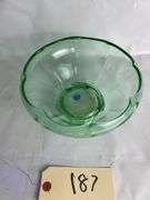 Green Uranium Glass Mixing Bowl