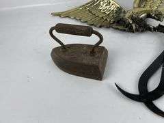 Cast Iron Sad Irons and Eagle Wall Hanger