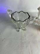 Uranium Glass Creamer and Sugar Bowl Set