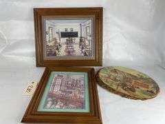 Framed Coca-Cola and Schoolhouse Prints (3)