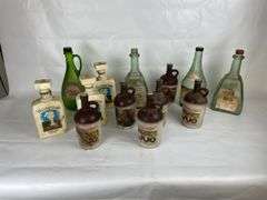 Mixed Lot of Decorative Glass Wine Bottles - Yellowstone, Widmer, and More