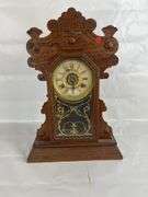 Attleboro Ornate Wooden Mantle Clock