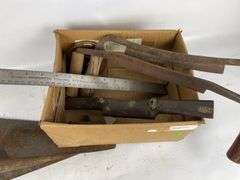 Lot of 6 Handsaws, 2 Draw Knives, and Miscellaneous Tools