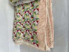 Pair of Quilts with Geometric and Patchwork Designs