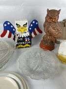Glassware, Owl Figurines, Toilet Paper Holder and More