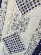 Blue and White Patchwork Quilt - 82" x 80"