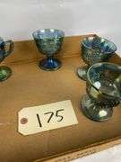 Carnival Glass Set - Blue Iridescent