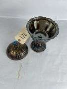 Fenton Iridescent Glass Compote with Lid