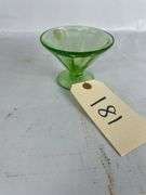 Uranium Green Depression Glass Sherbet