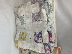 Pair of Quilts with Geometric and Patchwork Designs