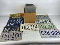 Box Lot of 43 Assorted License Plates