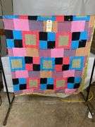 Colorful Block Quilt, 74 x 80 Inches