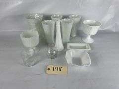 Assorted Milk Glass Collection - Vases, Bowls, and More