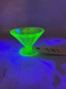 Uranium Green Depression Glass Sherbet