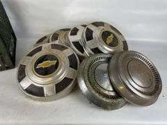 Lot of 7 Chevrolet Hubcaps