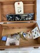Cedar Jewelry Box with Costume Jewelry and Pins