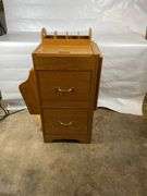 Wooden Filing Cabinet with Organizer and Slide-Out Table